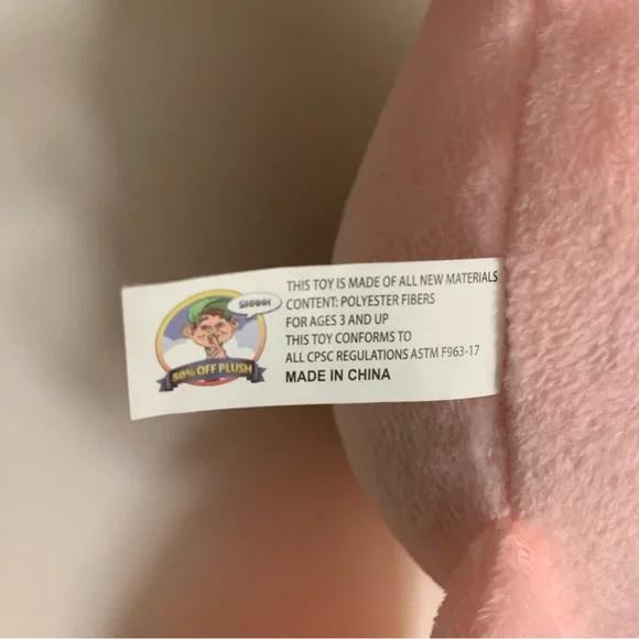 Adorable Pink Beaver Stuffed Plush Speckled Eye, 6" - Picture 3 of 4